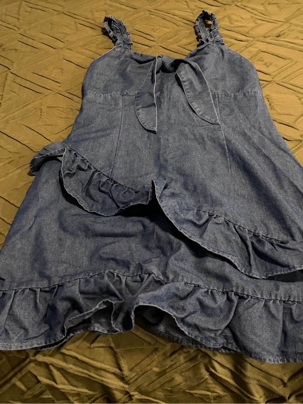 Blue Denim Ruffle Sundress - Brand